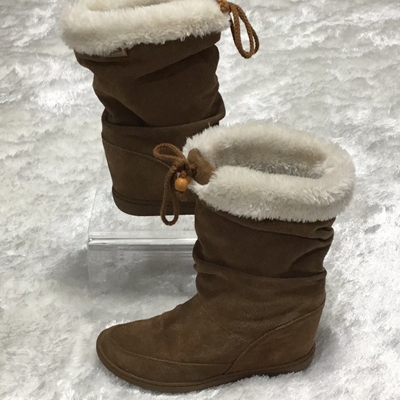 Skechers Shoes - Sketchers-Booties Pyramid Suede Hidden Wedge Sz 7